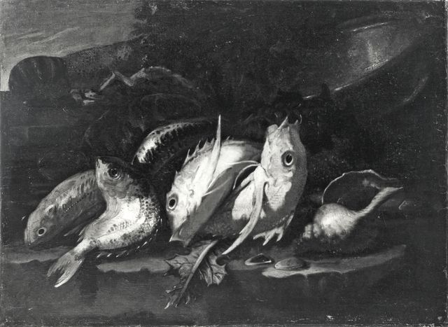 Sotheby's — Anonimo napoletano - sec. XVII - Natura morta con pesci e conchiglie — insieme